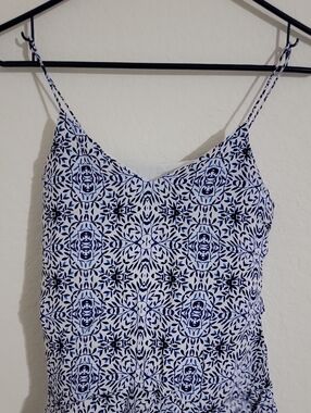 cooper & ella Blue and White Leaf Print Camisole XS
